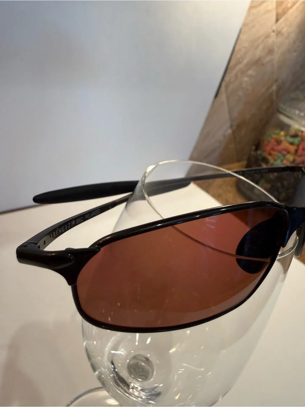 Like New Serengeti Black Metal Framed Polarized Sunglasses Arm (Model 6952)